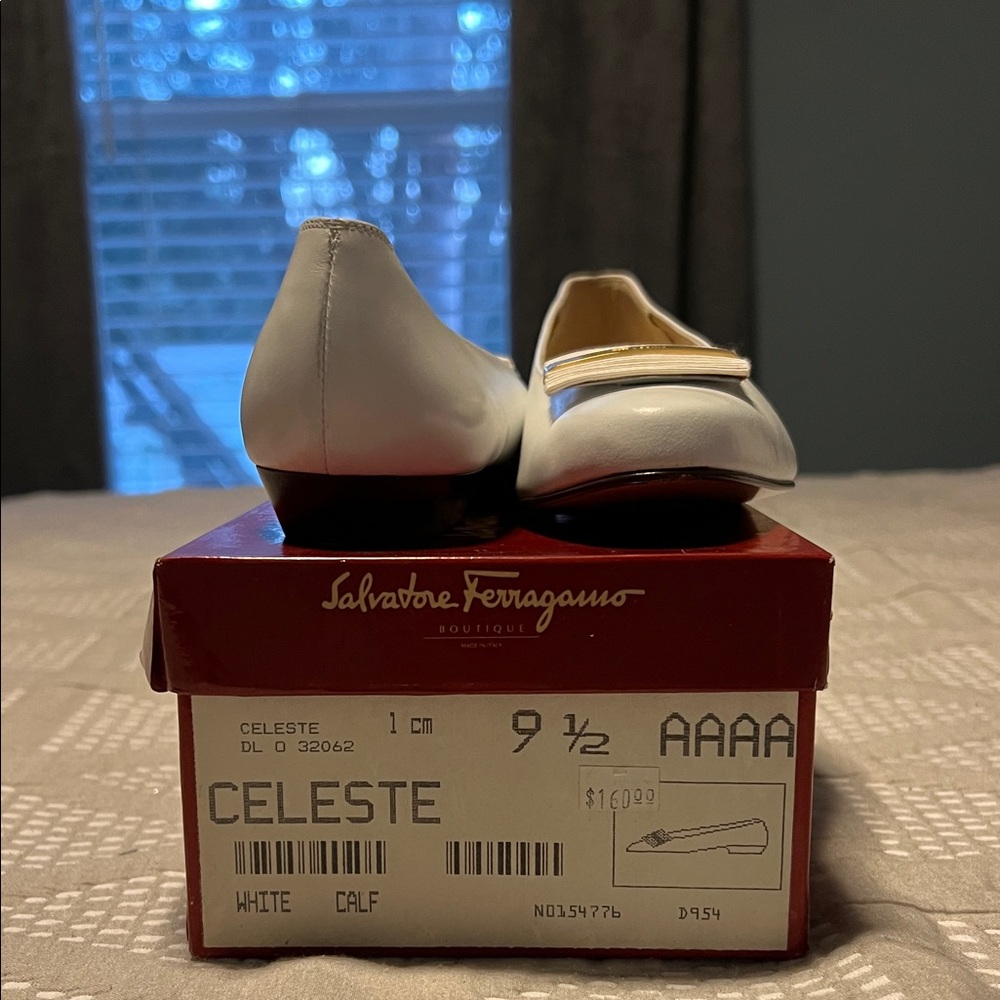 Salvatore Ferragamo White Leather Loafers - Picture 2 of 16